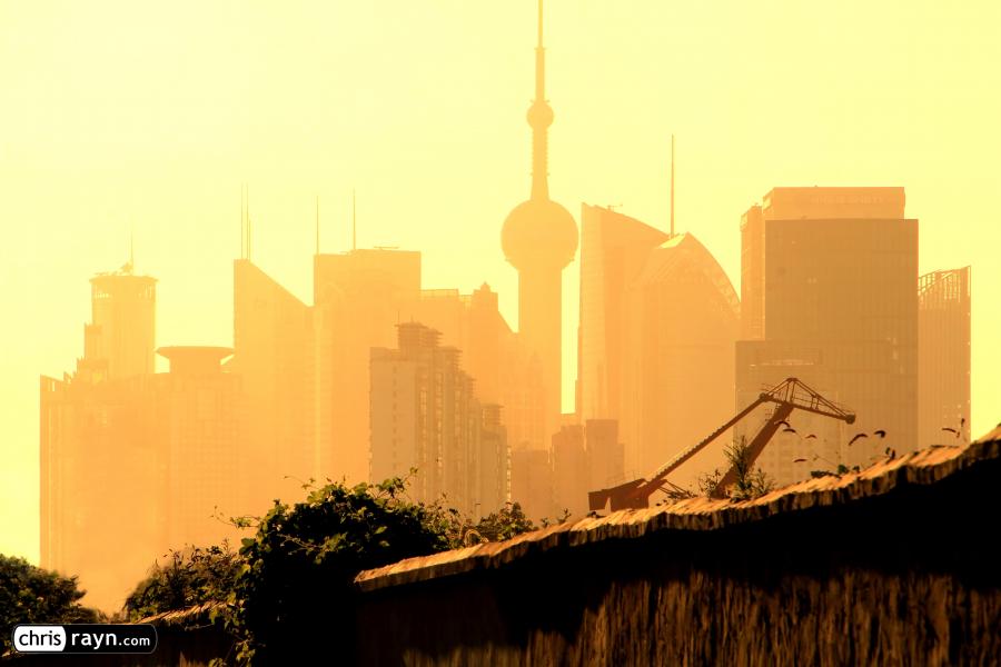 Shanghai's skyscraper sunset: Future under construction